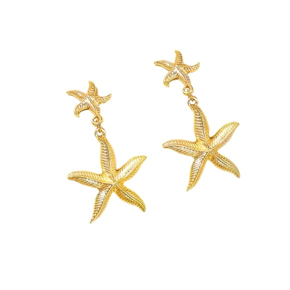 Aimi - Starfish Gold Plated Earrings. HOT ITEM - Picture 4 of 8